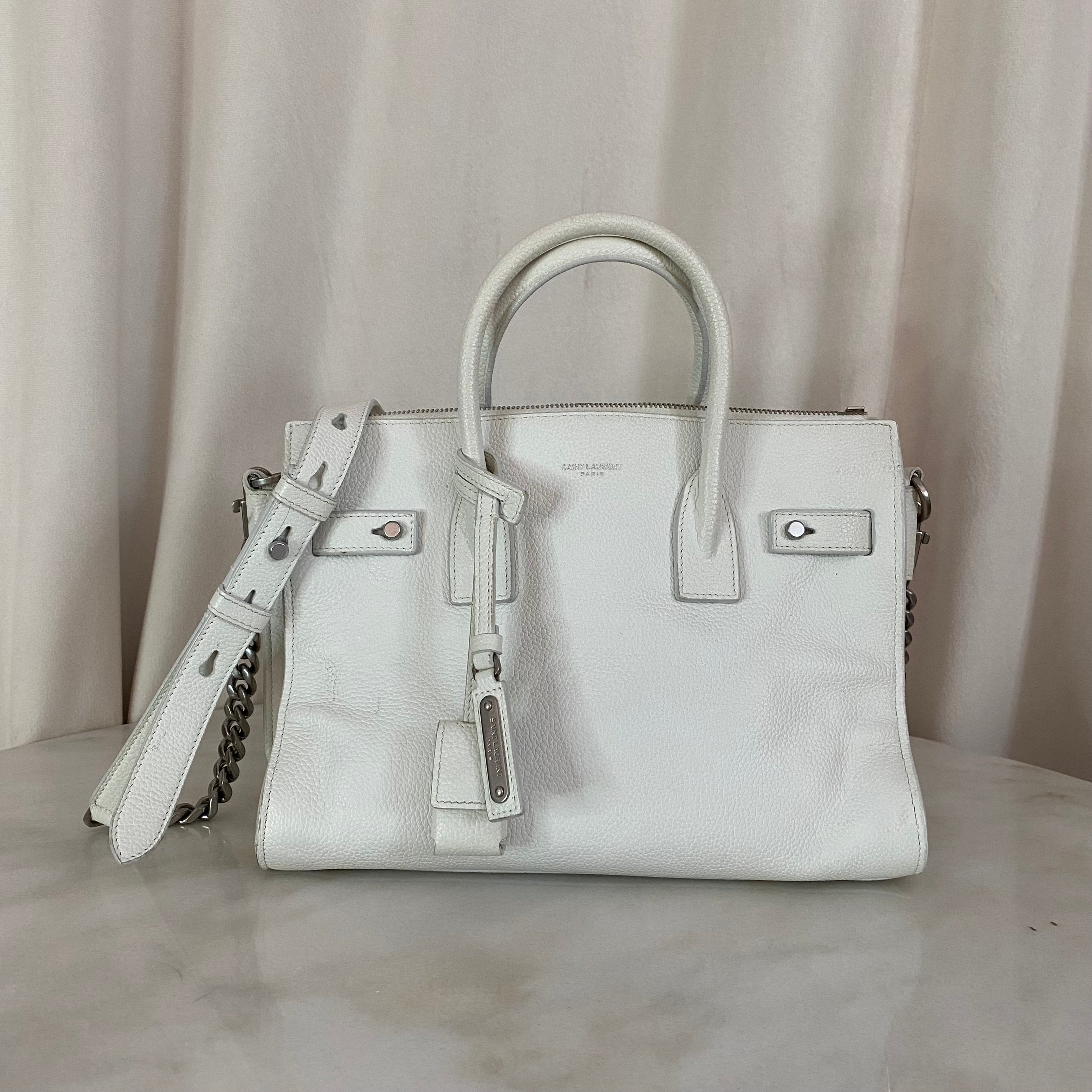 YSL White Sac De Jour Small Bag