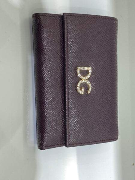 Dolce & Gabbana Burgundy Dauphine Crystal Small Wallet