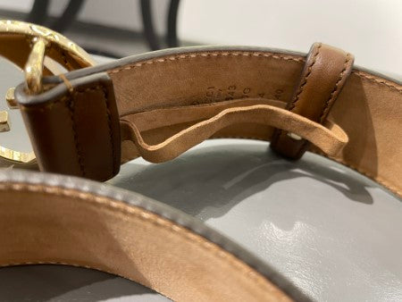 Gucci Brown GG Buckle Belt 34