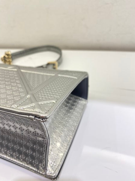 Christian Dior Metallic Silver Diorama Small Bag