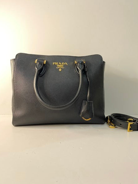 Prada Black Top Handle Tote Bag