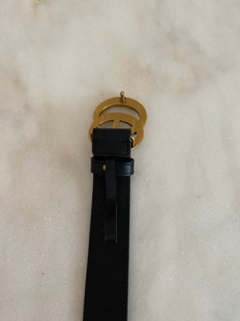 Gucci Black Double G Buckle Belt 38