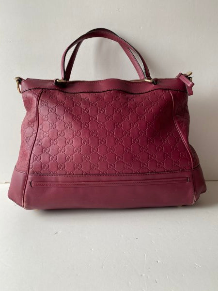 Gucci Burgundy GG Print Myfair Tote Bag