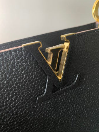 Louis Vuitton Black Capucine Tote MM Bag