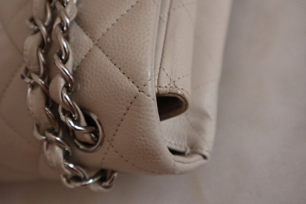 Chanel Beige Classic Jumbo Single Flap Bag