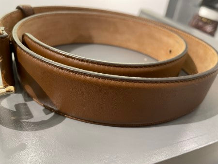 Gucci Brown GG Buckle Belt 34