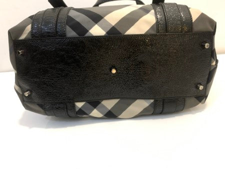 Burberry Black Beat Check Shoulder Bag