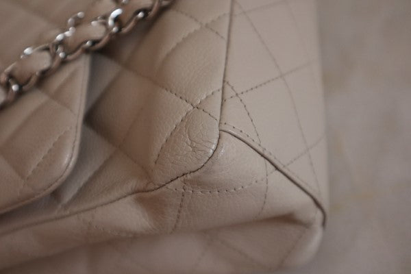 Chanel Beige Classic Jumbo Single Flap Bag