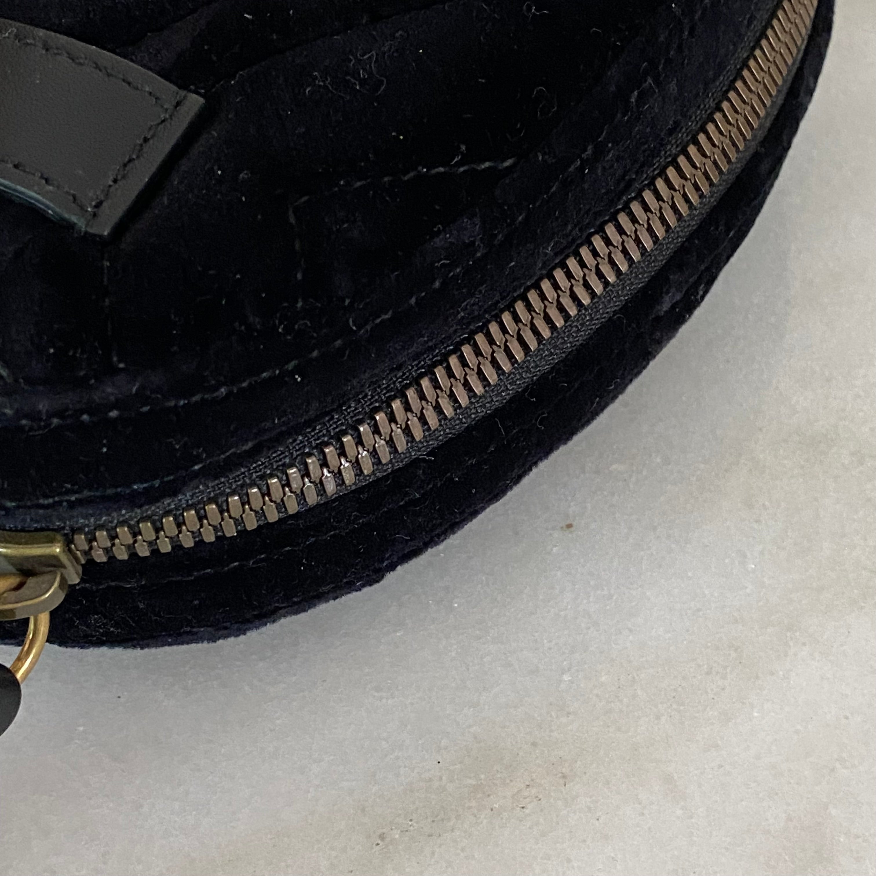 Gucci Black Velvet Marmont Mini Belt Bag