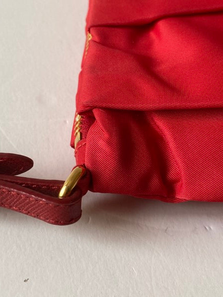 Prada Red Nylon Small Clutch