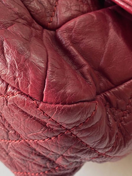 Chanel Red Crinkled Shoulder Bag