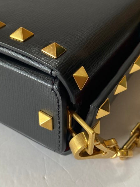 Valentino Black Rockstud Alcove Box Bag