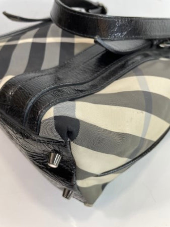 Burberry Black Beat Check Shoulder Bag