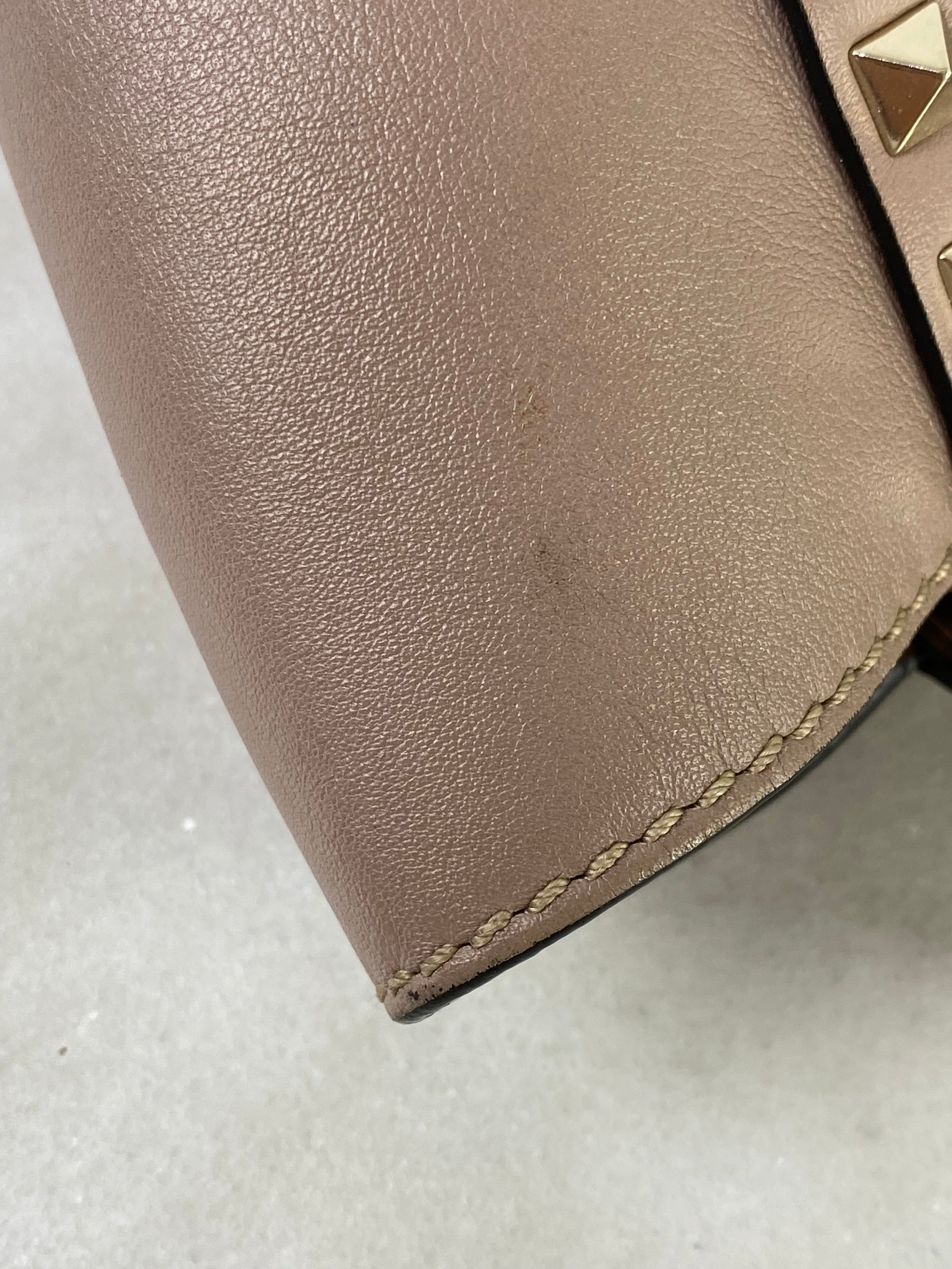 Valentino Nude Vitello Mini Studded Tote Bag W/ Strap