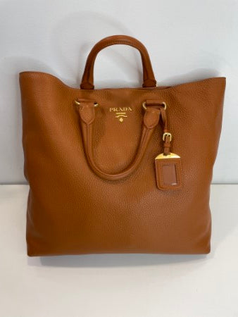 Prada Orange Vitello Daino Tote Large Bag