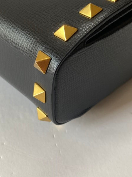 Valentino Black Rockstud Alcove Box Bag