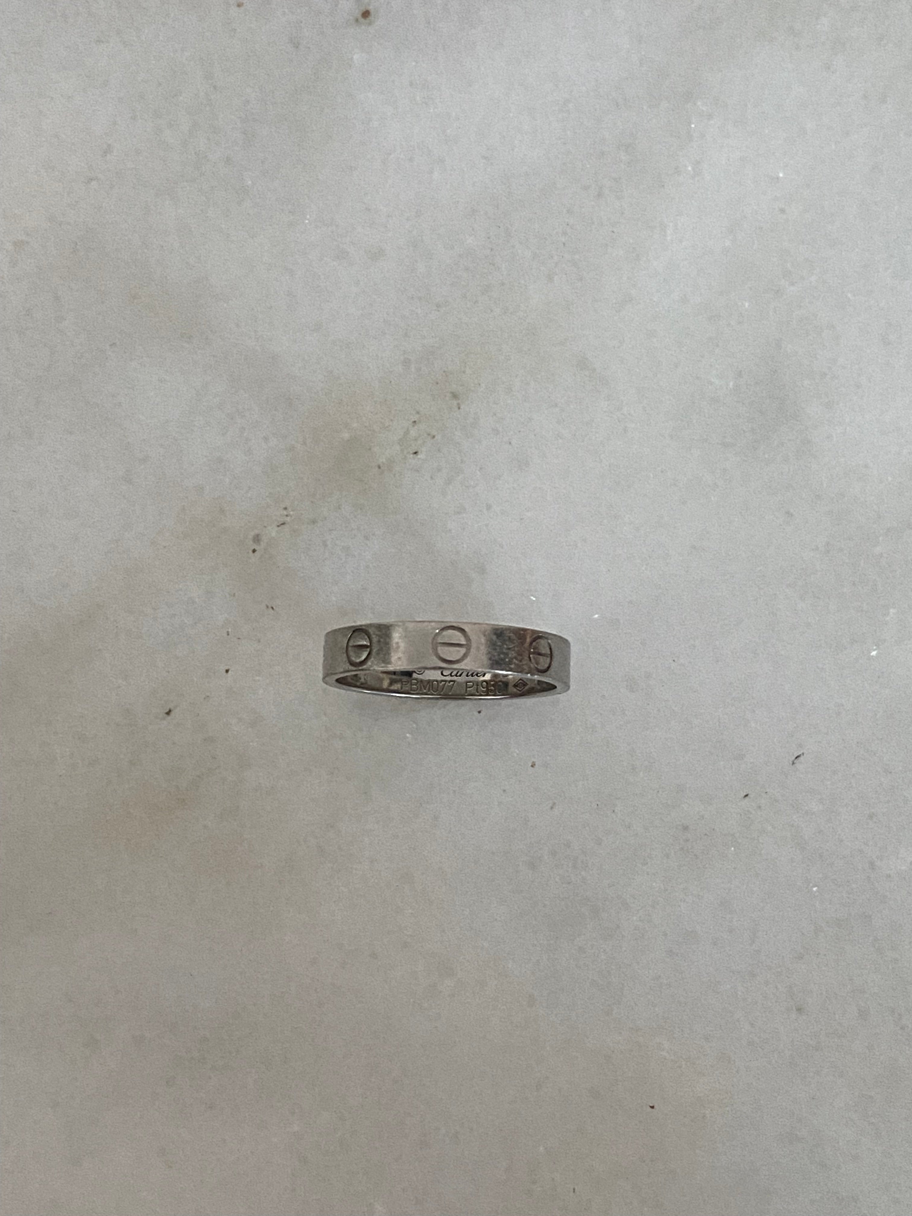 Cartier Platinum All Mini Love Ring 54