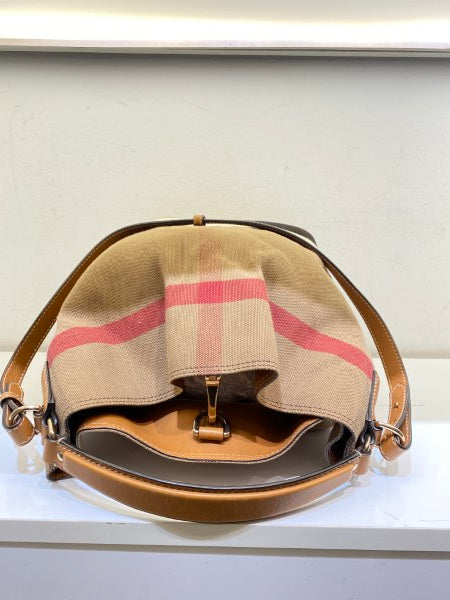 Burberry Camel House Check Bucket Bag