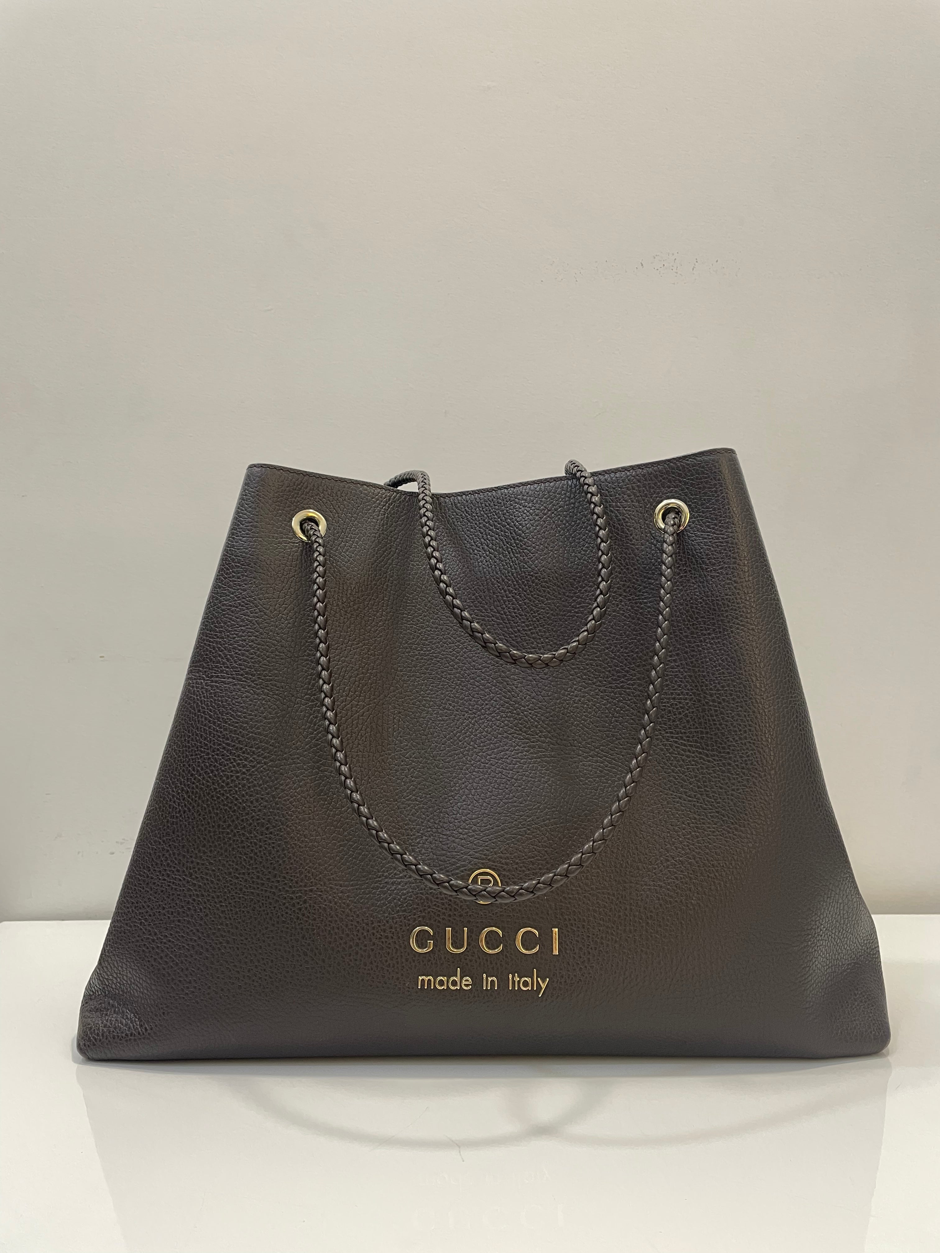 Gucci Brown Braided Handle Gifford Bag