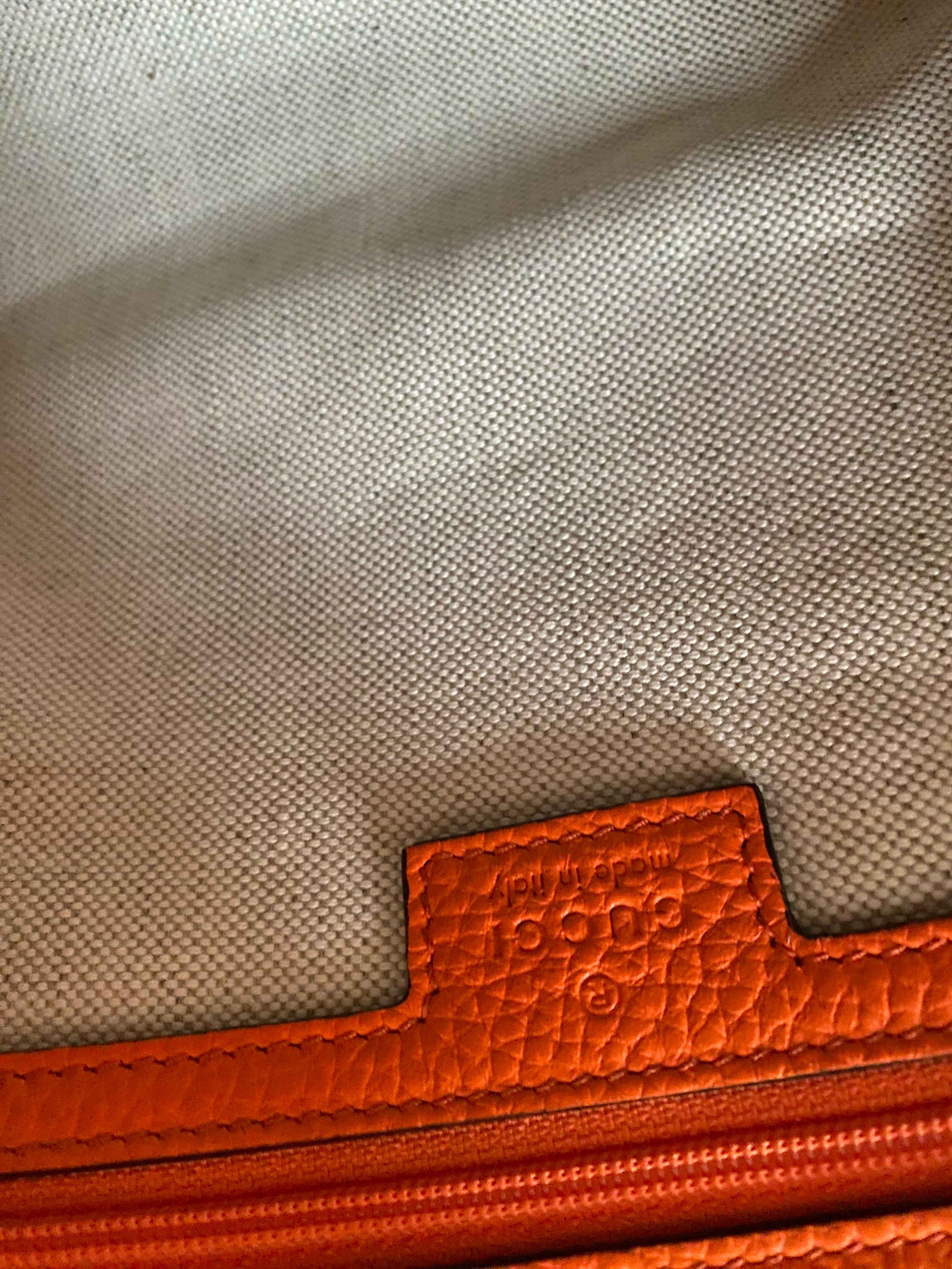 Gucci Orange GG Jumbo Zipper Pouch