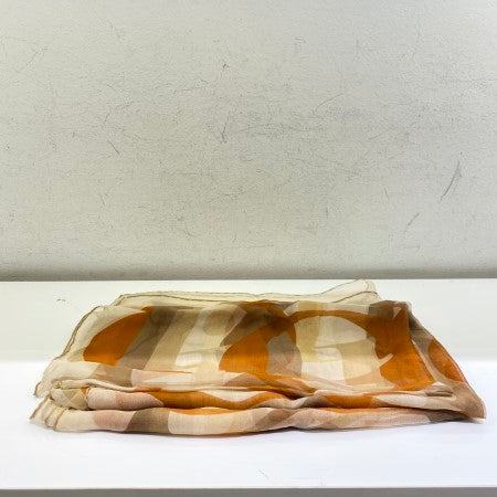 Christian Dior Orange Soie Silk Rectangular Scarf