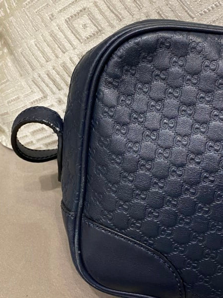 Gucci Navy Blue GG Guccissima Crossbody Bag