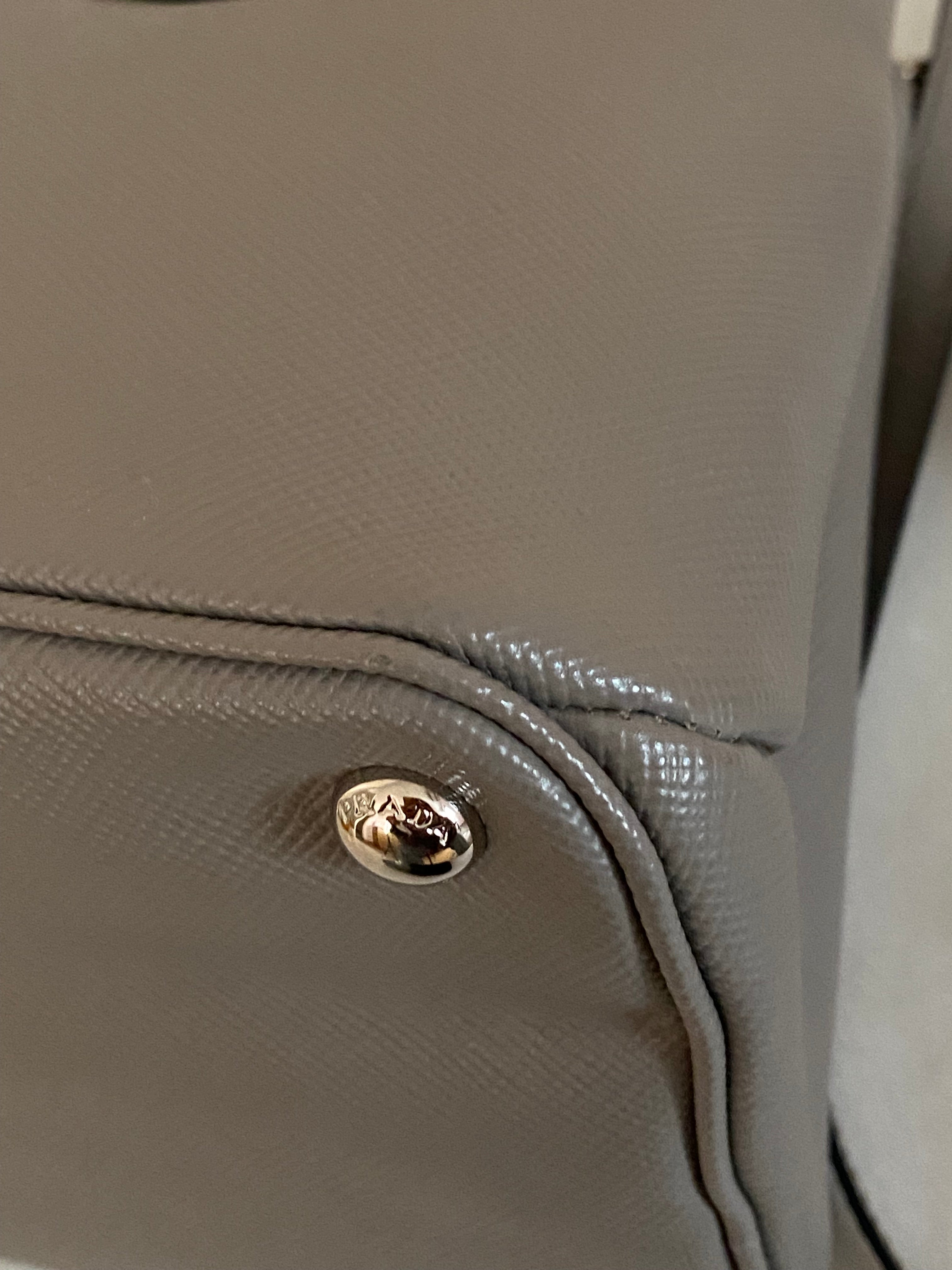 Prada Grey Twin Tote Bag