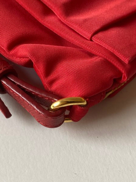 Prada Red Nylon Small Clutch