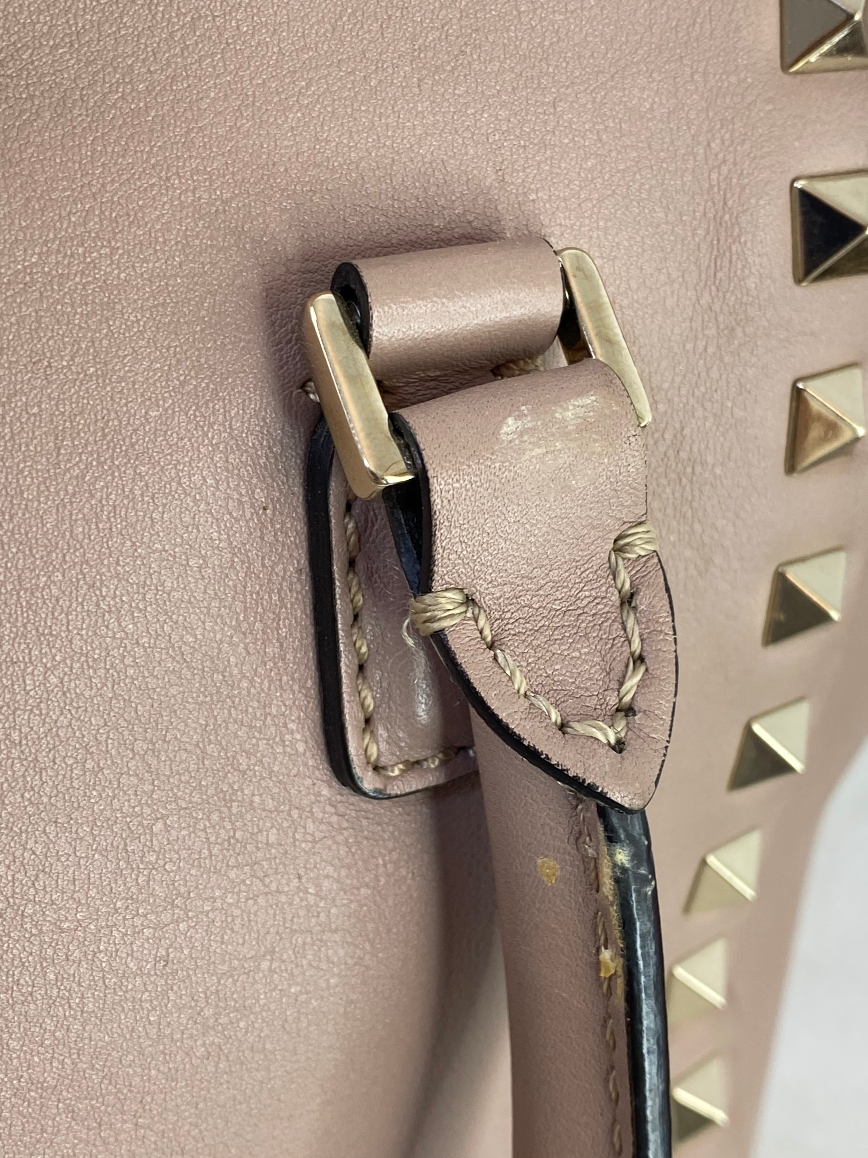 Valentino Nude Vitello Mini Studded Tote Bag W/ Strap