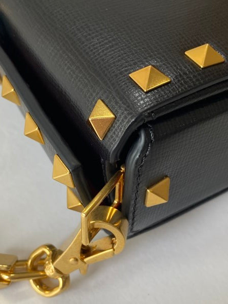 Valentino Black Rockstud Alcove Box Bag