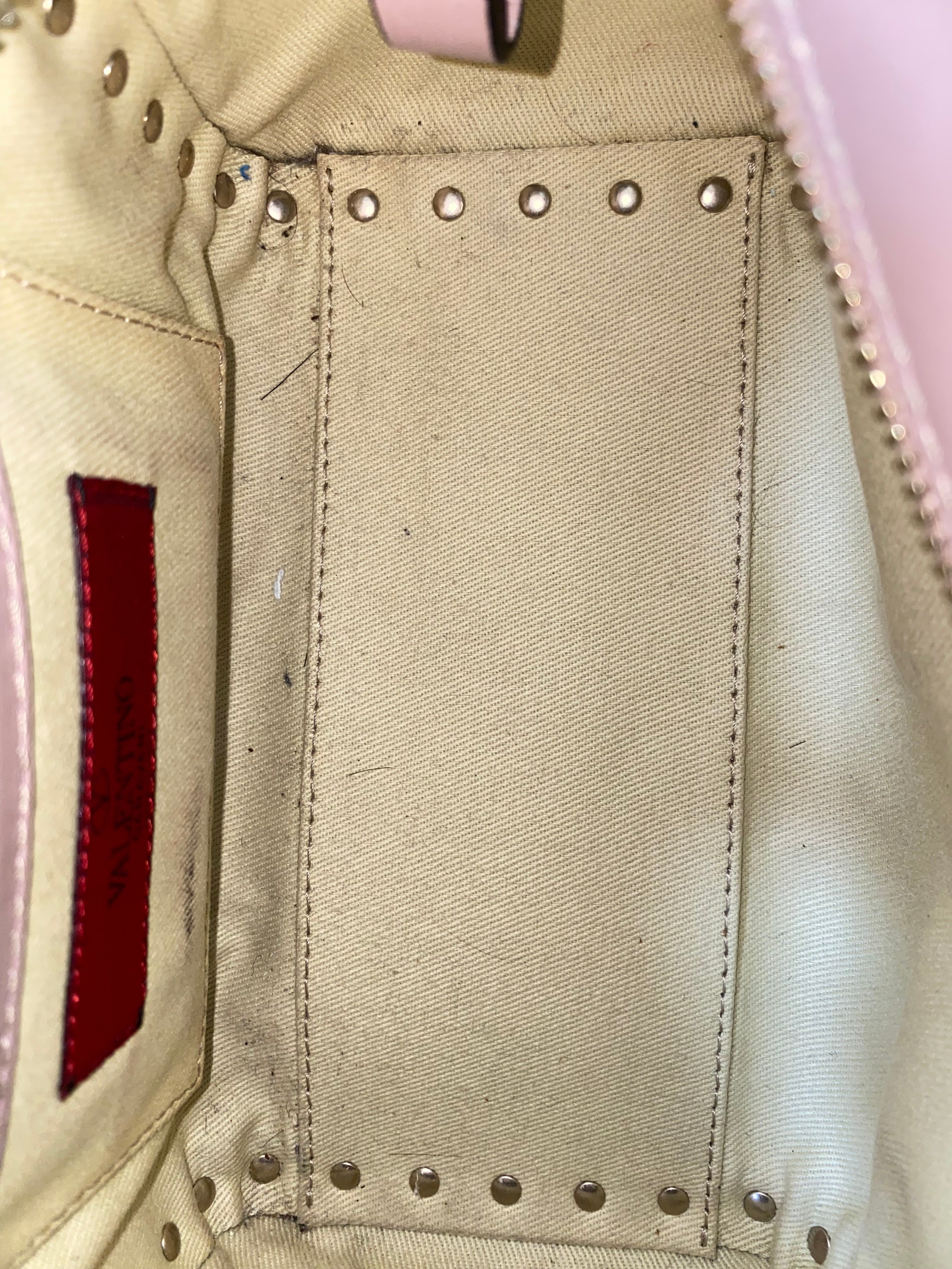 Valentino Nude Vitello Mini Studded Tote Bag W/ Strap