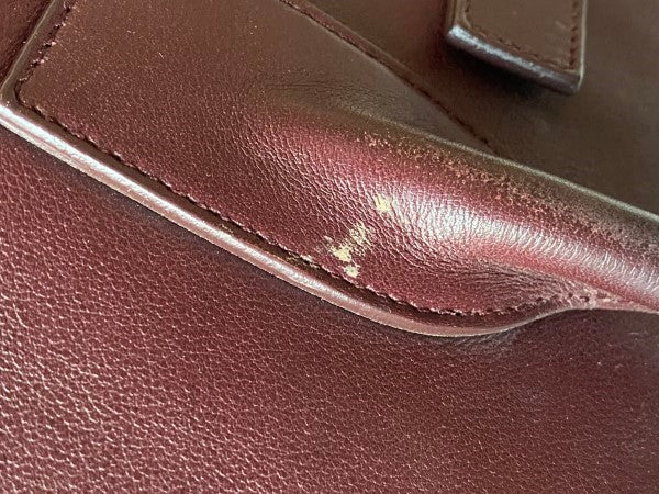 YSL Burgundy Sac De Jour Medium Tote Bag