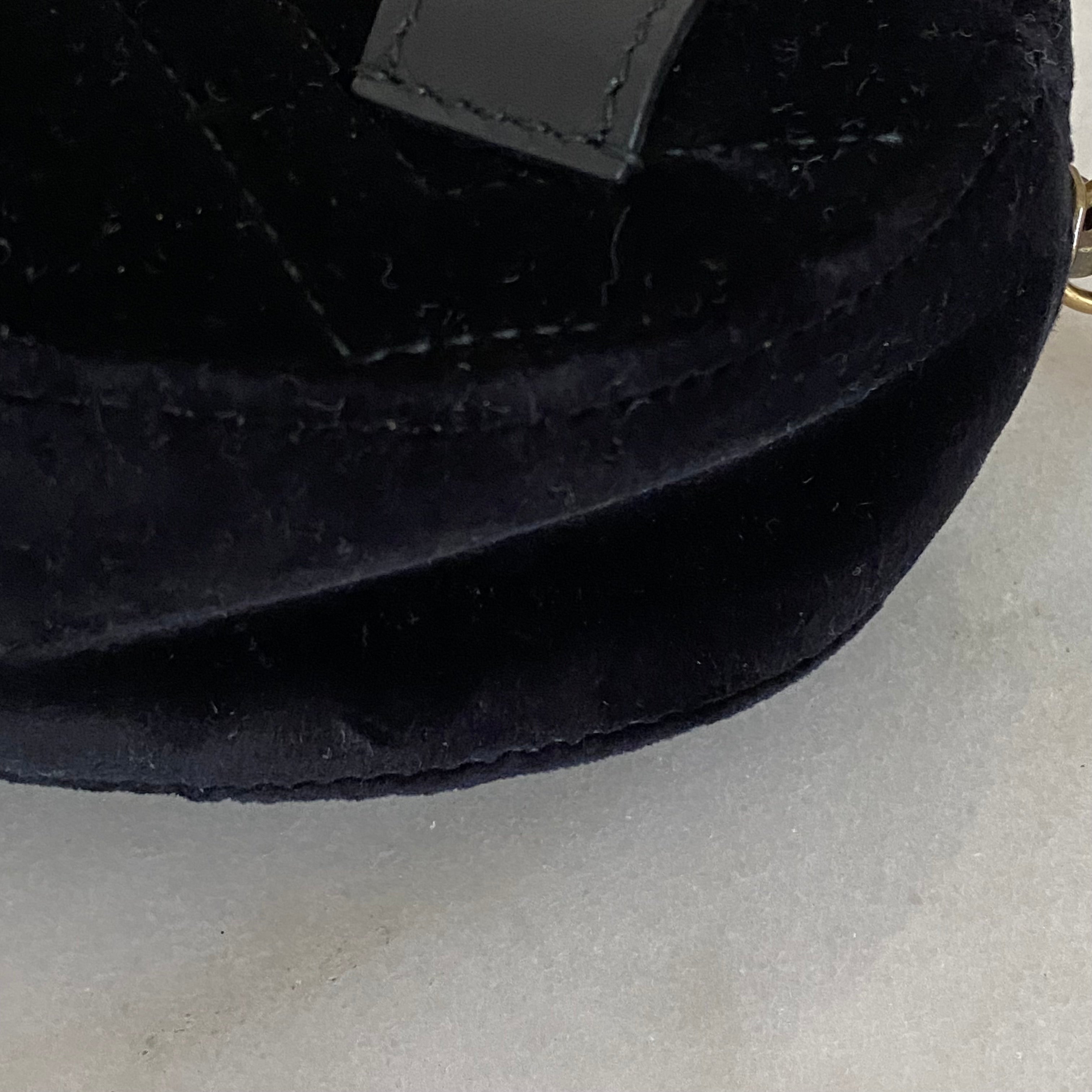 Gucci Black Velvet Marmont Mini Belt Bag