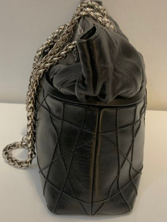 Christian Dior Black Cannage Granville Chain Link Tote Bag