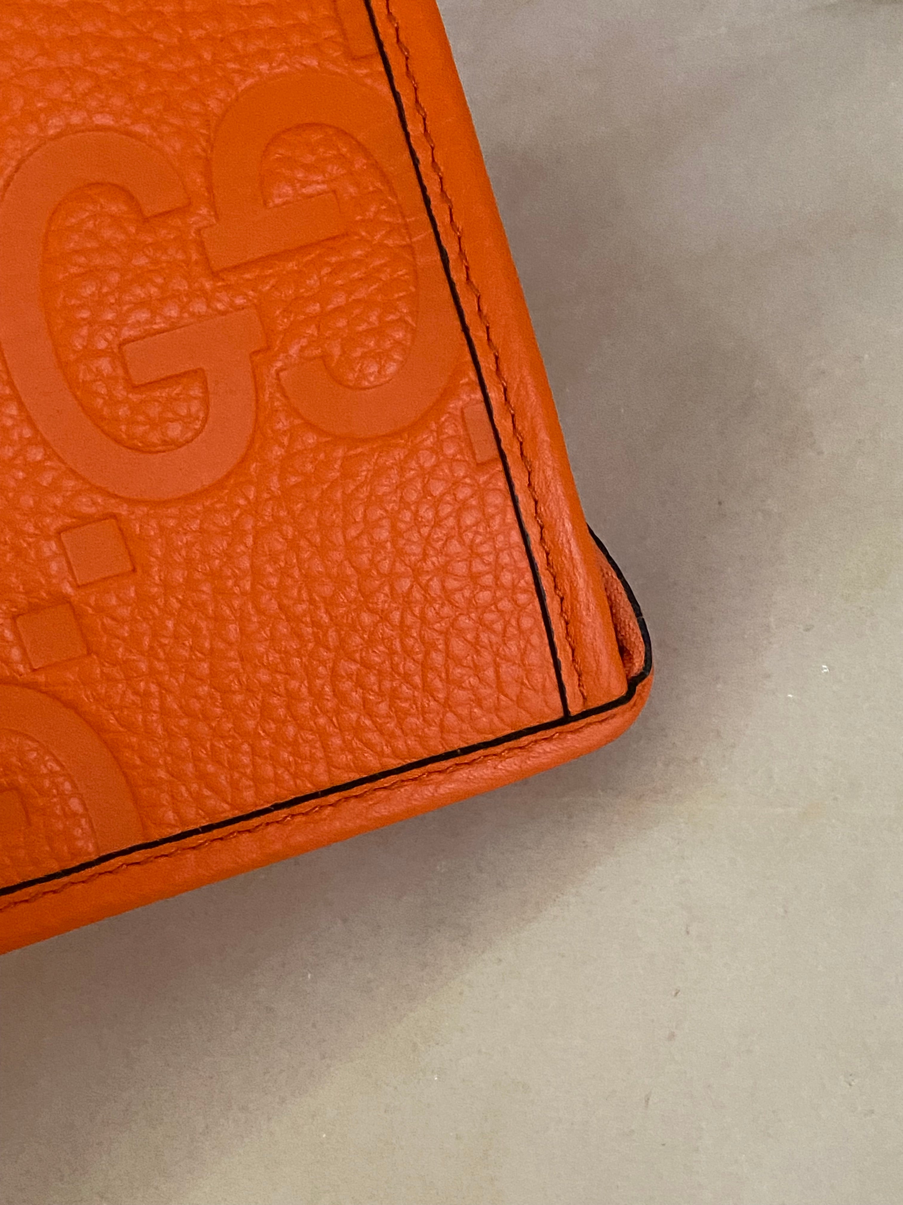 Gucci Orange GG Jumbo Zipper Pouch