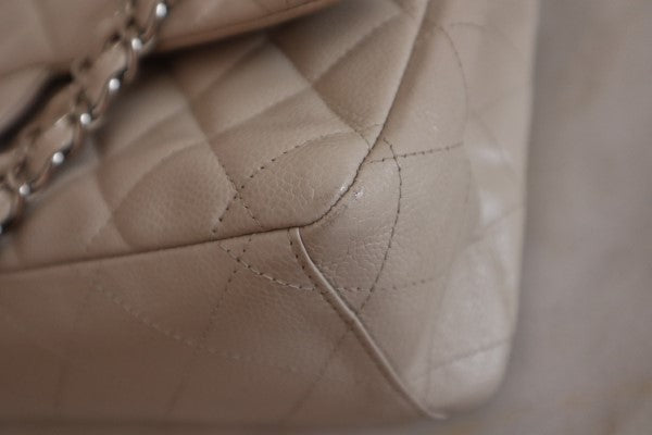 Chanel Beige Classic Jumbo Single Flap Bag