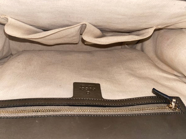 Gucci Silver GG Emily Vernise Large Bag