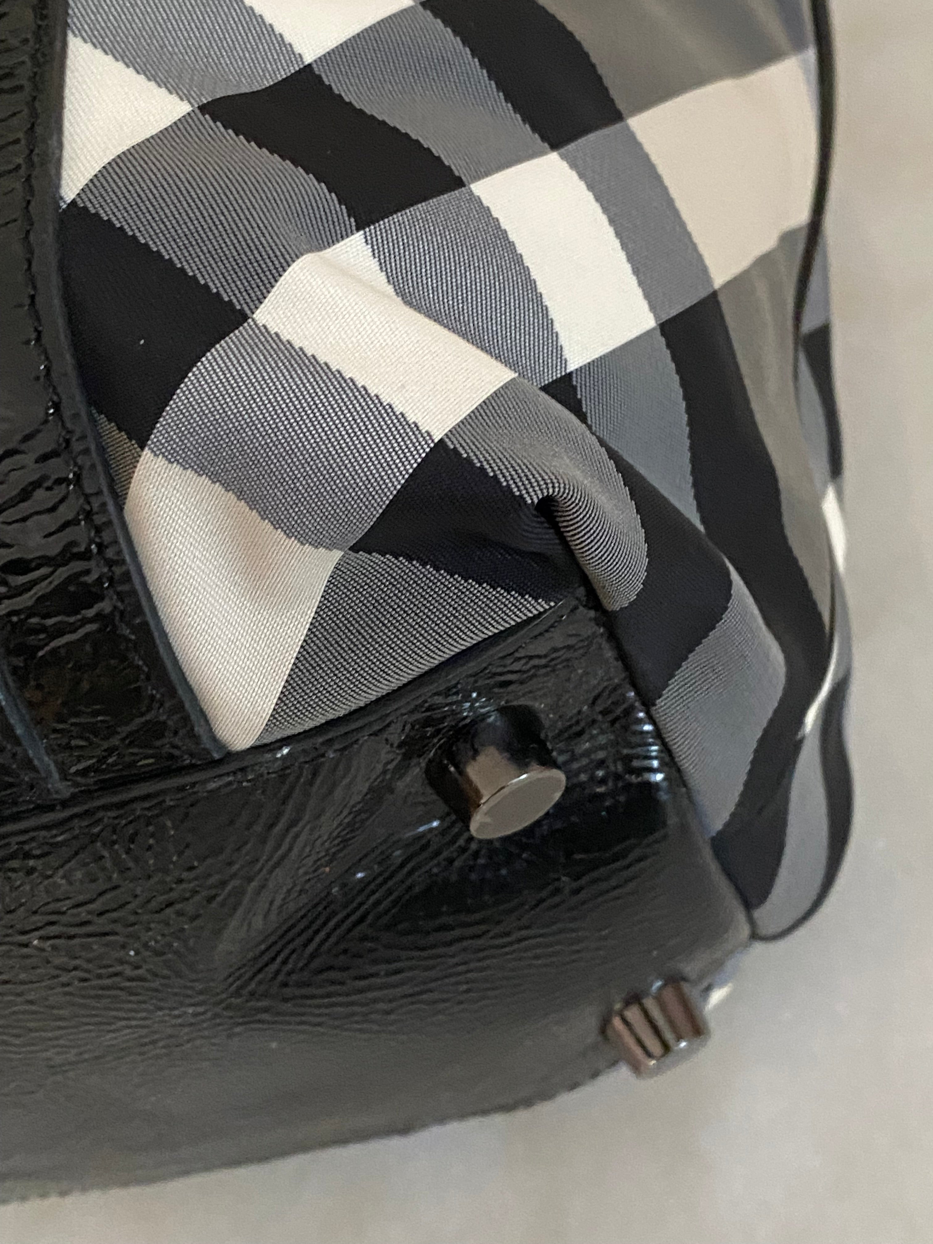 Burberry Black Beat Check Shoulder Bag