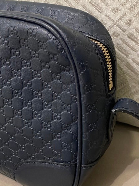 Gucci Navy Blue GG Guccissima Crossbody Bag