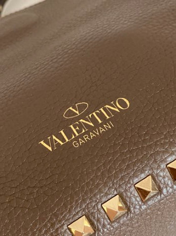 Valentino Cacao Tote Rockstud Bag