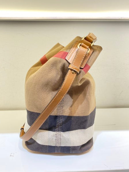 Burberry Camel House Check Bucket Bag