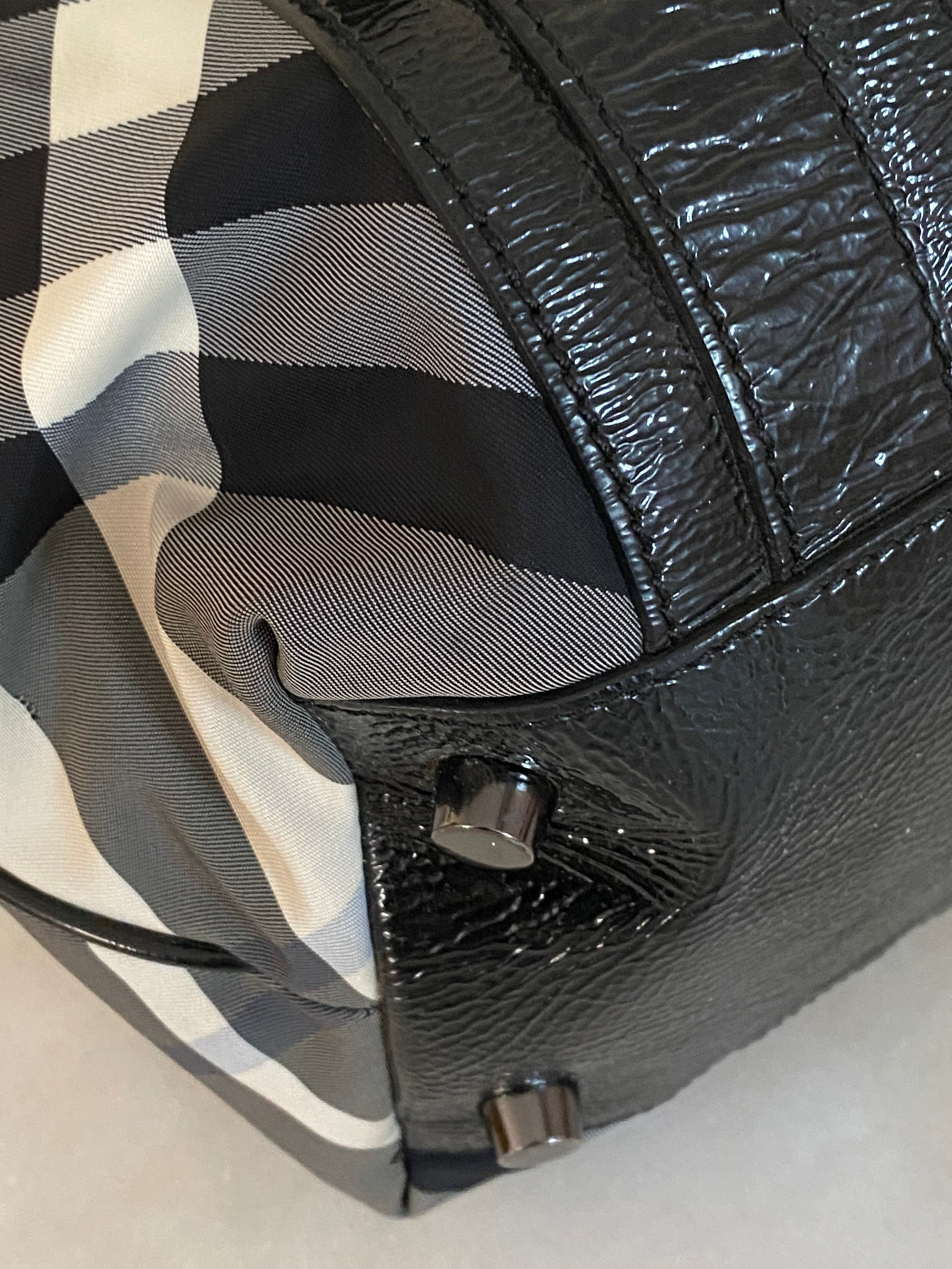 Burberry Black Beat Check Shoulder Bag