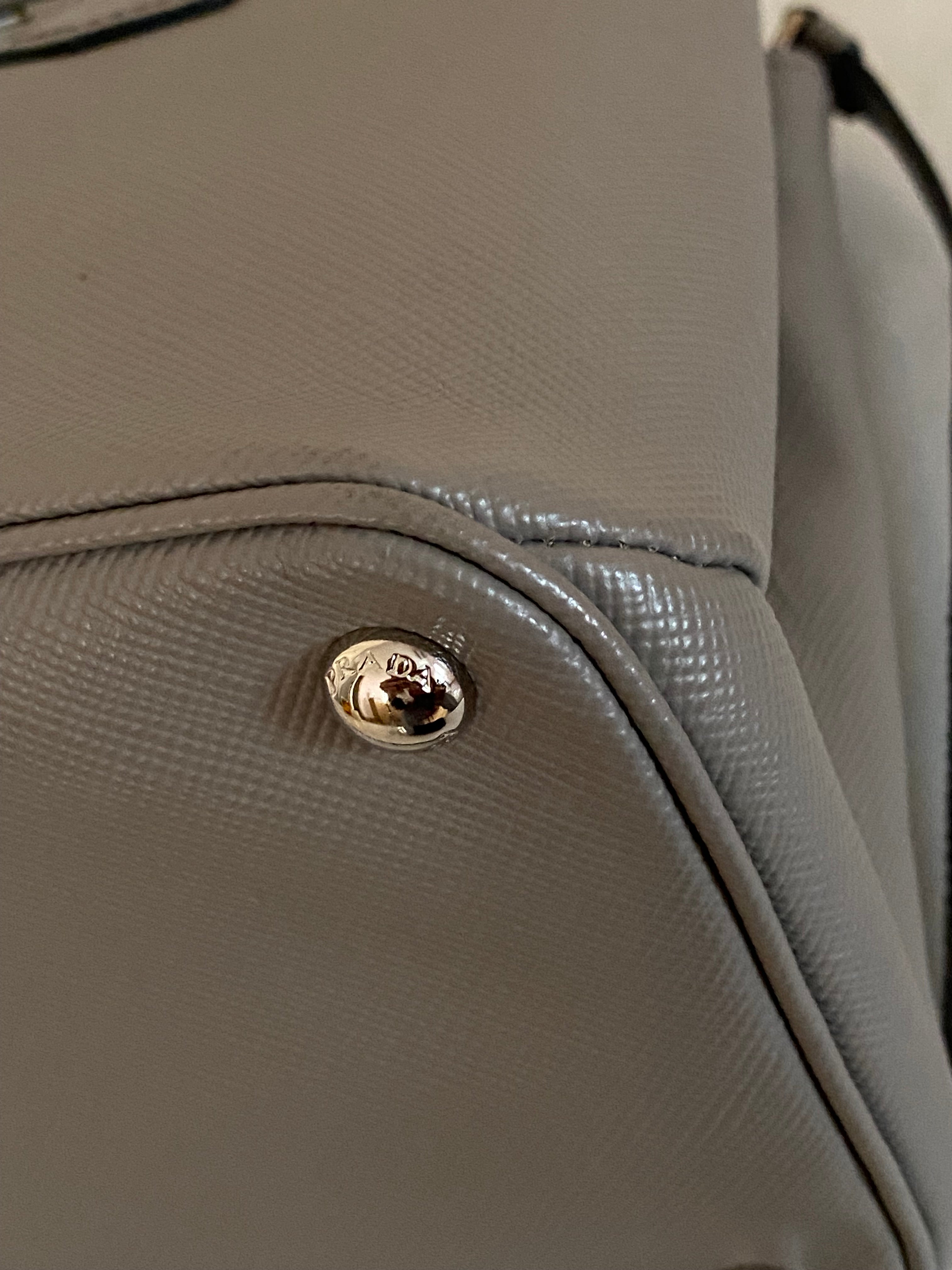 Prada Grey Twin Tote Bag