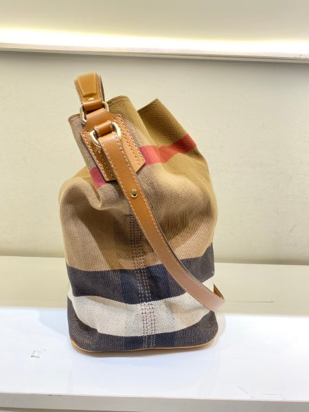 Burberry Camel House Check Bucket Bag