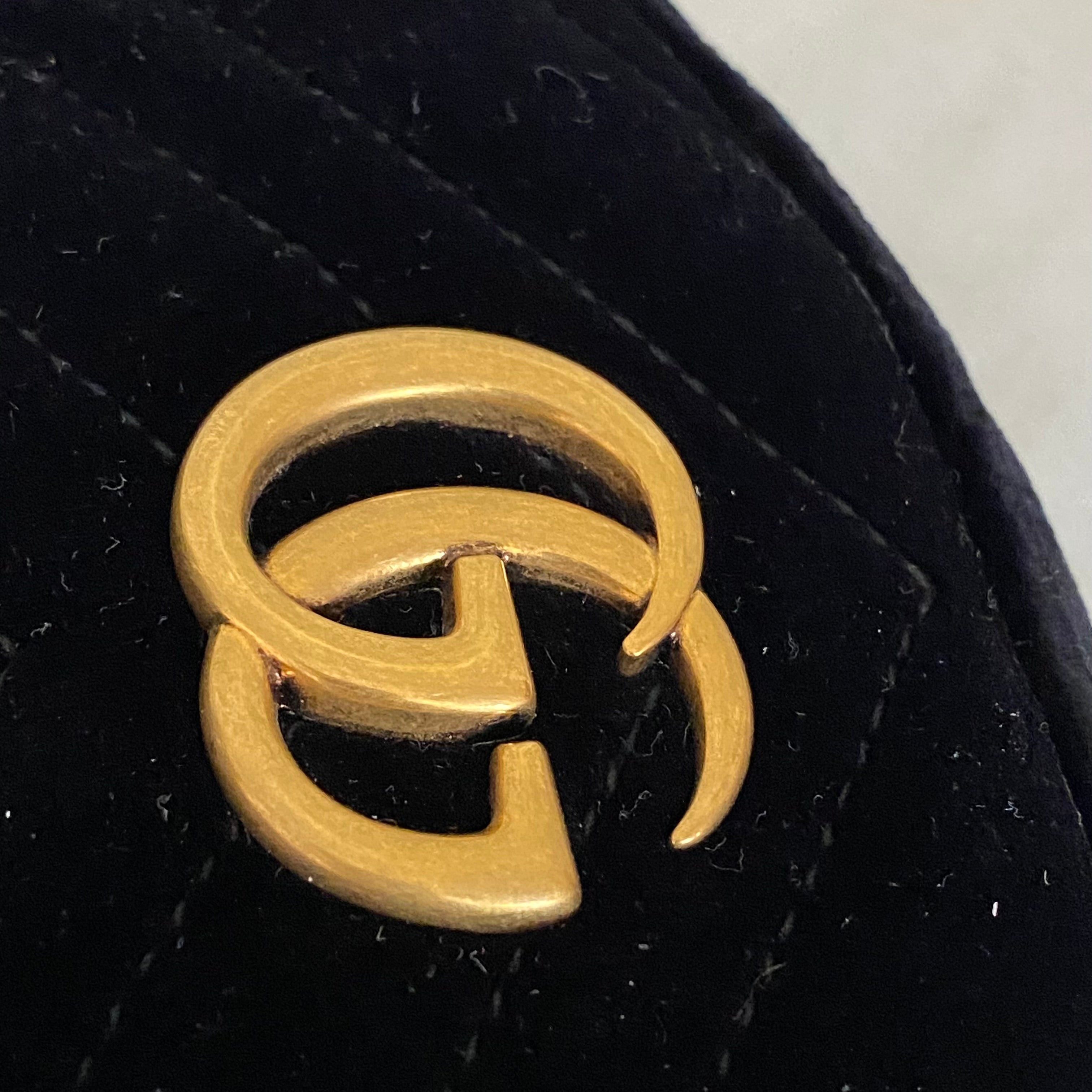 Gucci Black Velvet Marmont Mini Belt Bag