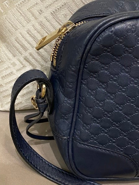 Gucci Navy Blue GG Guccissima Crossbody Bag