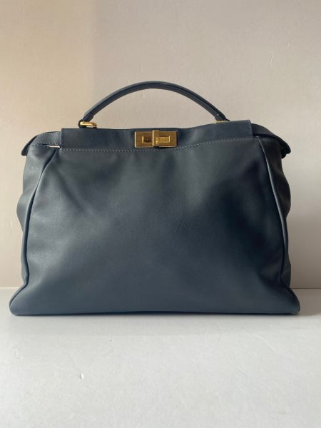 Fendi Navy Peekaboo Large Bag