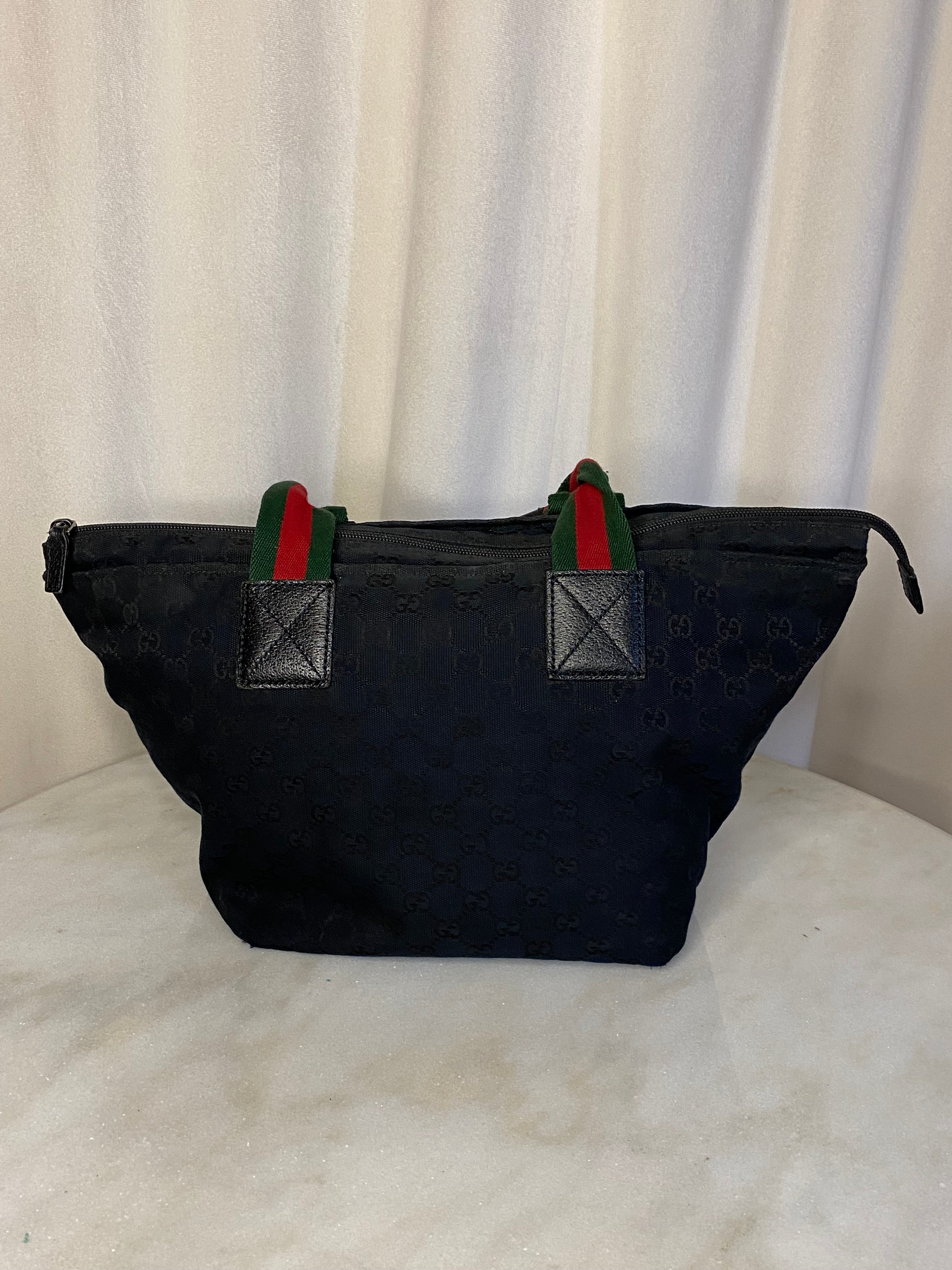 Gucci Black GG Vintage Web Strap Shoulder Bag