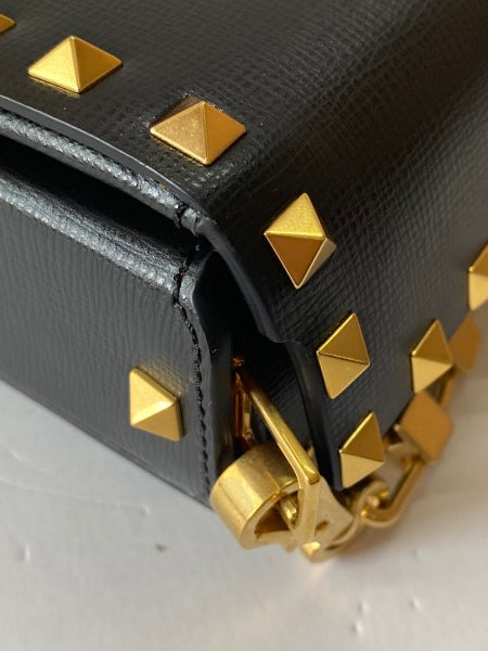 Valentino Black Rockstud Alcove Box Bag