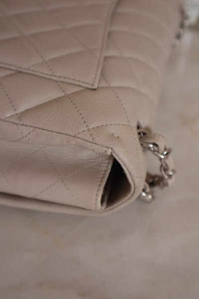 Chanel Beige Classic Jumbo Single Flap Bag